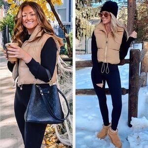 Stylish Tan Puffer Vest